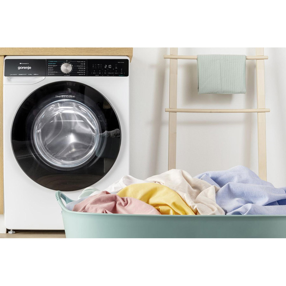 Masina de spalat rufe frontala GORENJE WNS94ATWIFI, SteamTech, 9 kg, 1400rpm, Clasa A, alb