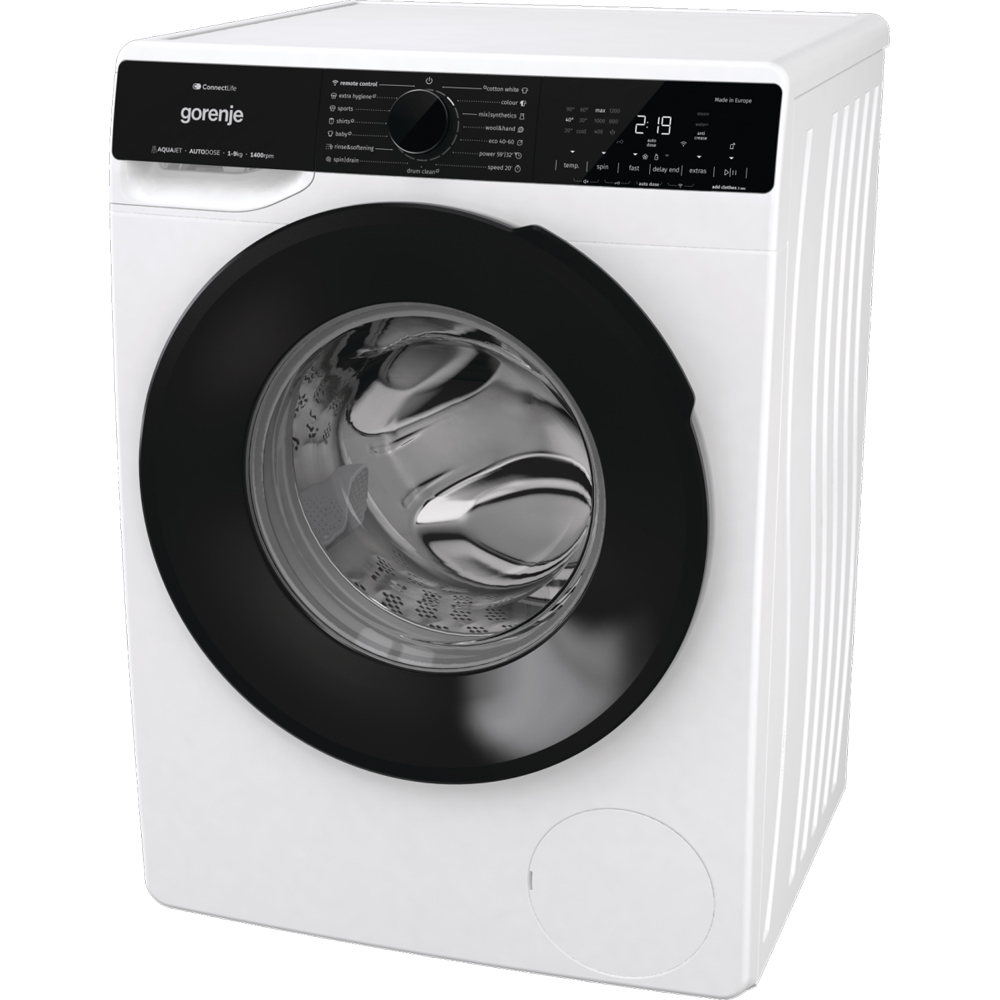 Masina de spalat rufe frontala GORENJE WPNA94A1ALPWIFI, SteamTech, 9 kg, 1400rpm, Clasa A, Wi-Fi, alb