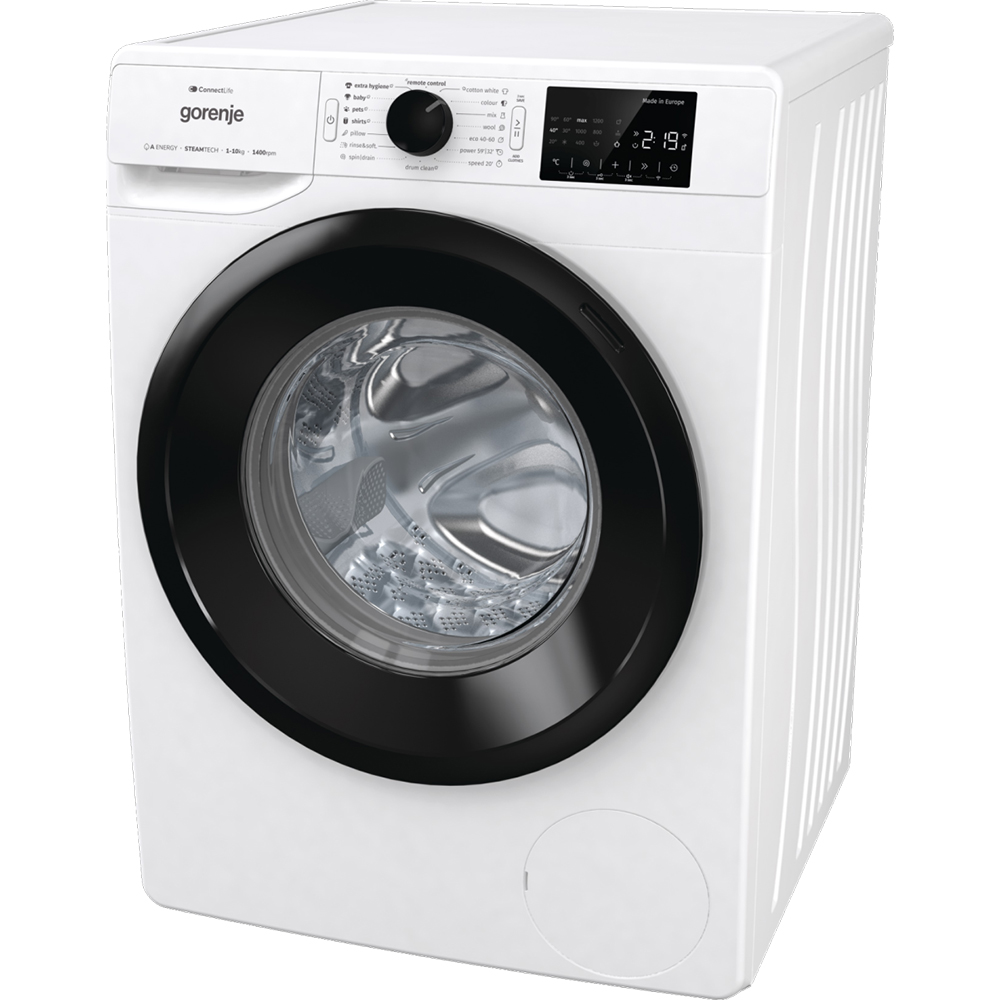 Masina de spalat rufe frontala GORENJE WPNEI14A2SWIFI, SteamTech, 10 kg, 1400rpm, Clasa A, Wi-Fi, alb