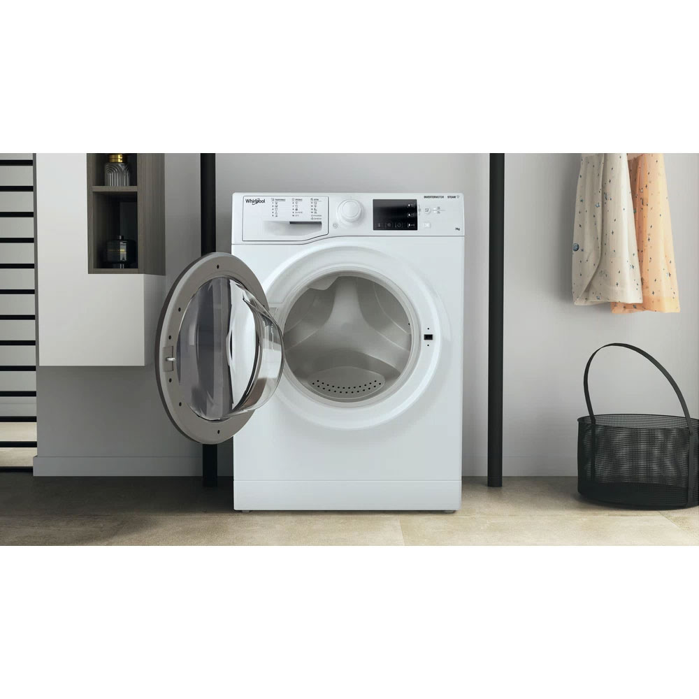Masina de spalat rufe frontala WHIRLPOOL WRSB 7259 WB EU, 7 kg, 1200rpm, Clasa B, alb