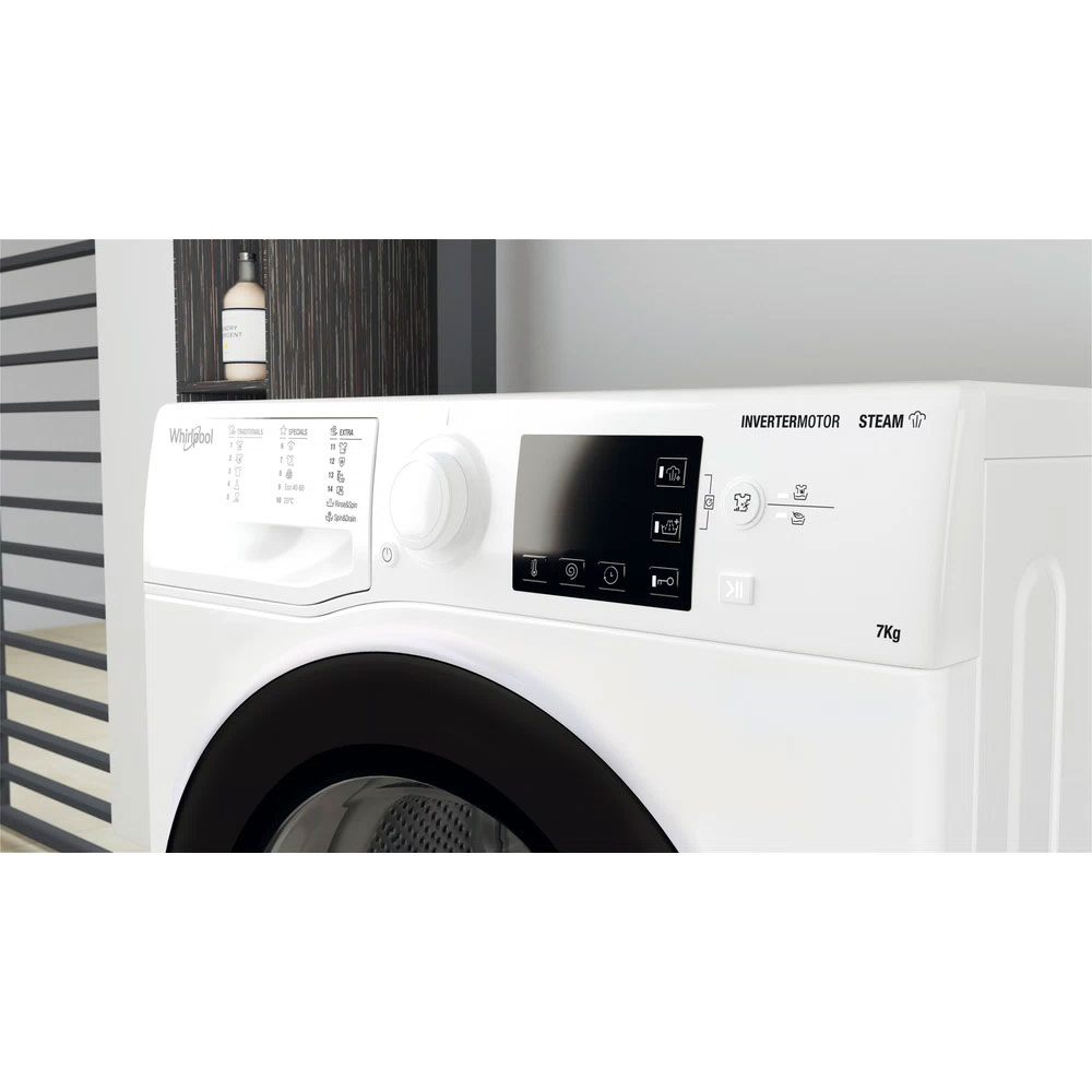Masina de spalat rufe frontala WHIRLPOOL WRSB 7259 WB EU, 7 kg, 1200rpm, Clasa B, alb