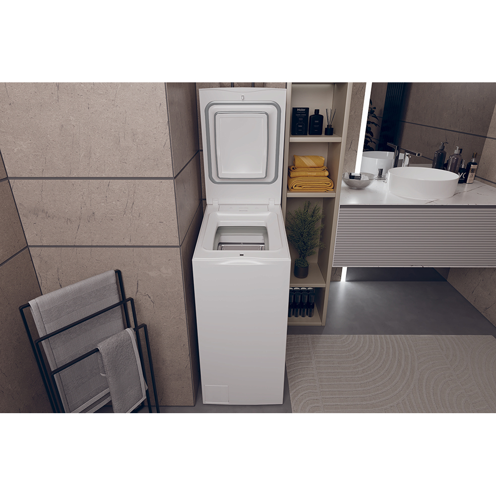 Masina de spalat rufe verticala HAIER Series 9 HW90-BPD13386U-S, 9 kg, 1300rpm, Clasa A, Wi-Fi, alb