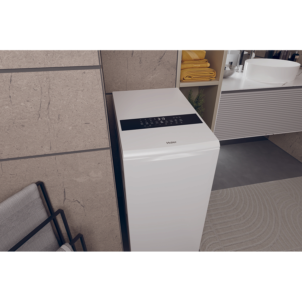 Masina de spalat rufe verticala HAIER Series 9 HW90-BPD13386U-S, 9 kg, 1300rpm, Clasa A, Wi-Fi, alb
