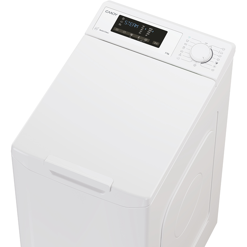 Masina de spalat rufe verticala CANDY ProWash 300 TCAS275D3-S, Steam, 7 kg, 1200rpm, Clasa C, alb