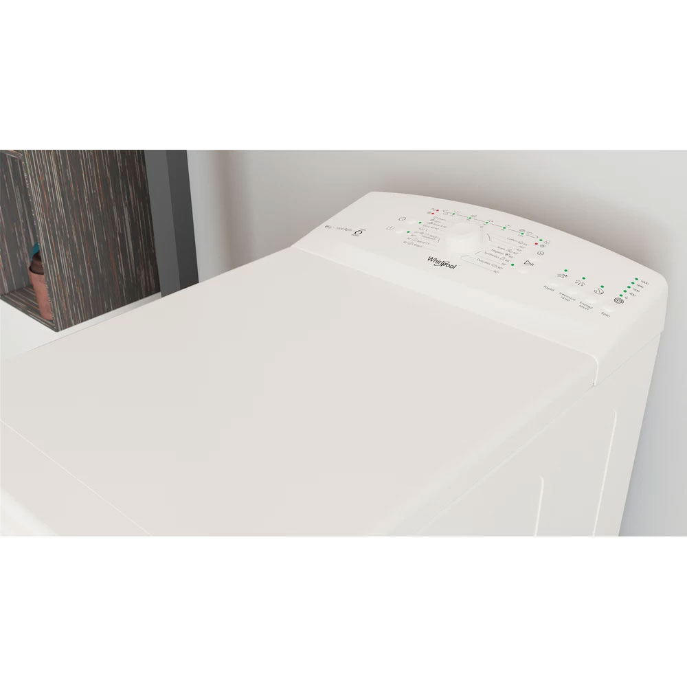Masina de spalat rufe verticala WHIRLPOOL TDLR 6040L EU/N, 6th Sense, 6 kg, 1000rpm, Clasa C, alb
