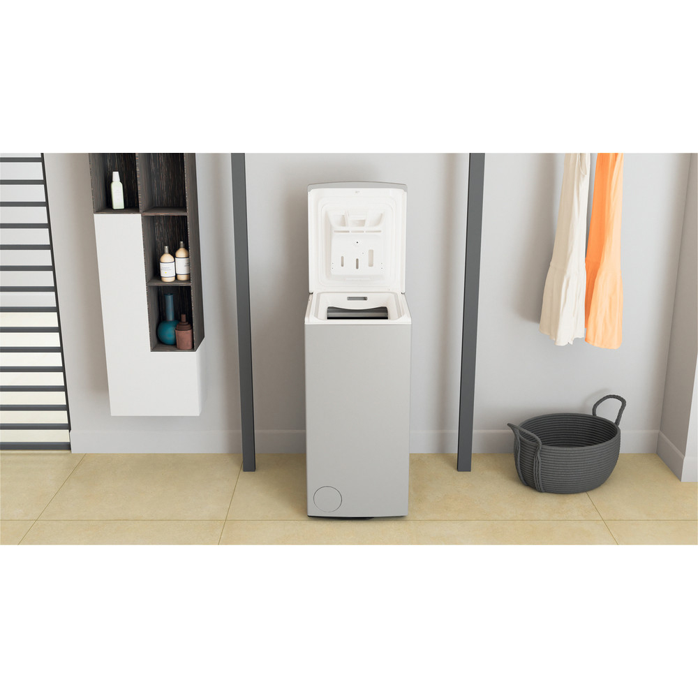 Masina de spalat rufe verticala WHIRLPOOL TDLRS 7232BS EU, 6th Sense, 7 kg, 1200rpm, Clasa D, argintiu