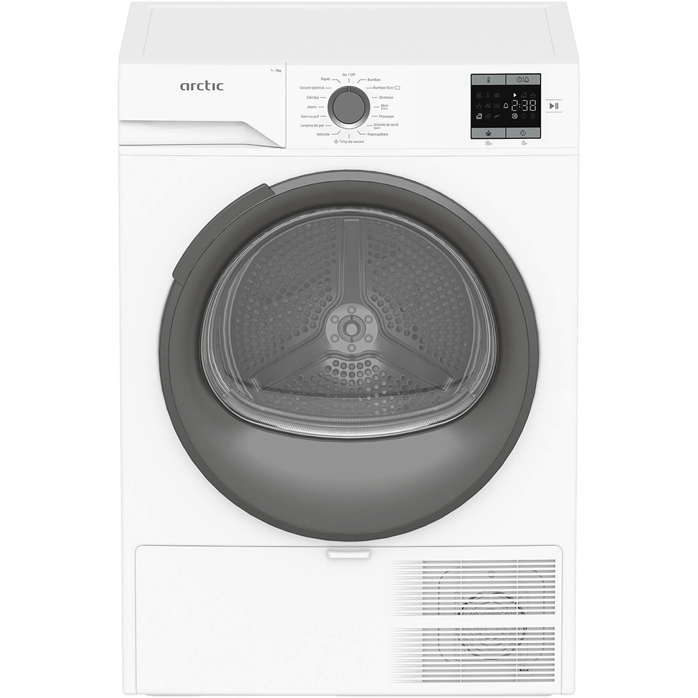 Uscator de rufe ARCTIC A2T17239W, Pompa de caldura, 7 kg, 15 programe, Clasa D, alb
