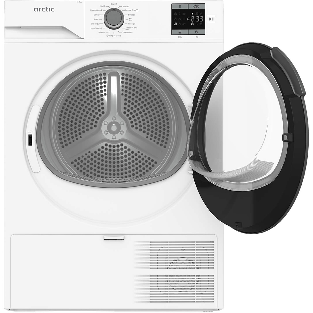 Uscator de rufe ARCTIC A2T17239W, Pompa de caldura, 7 kg, 15 programe, Clasa D, alb