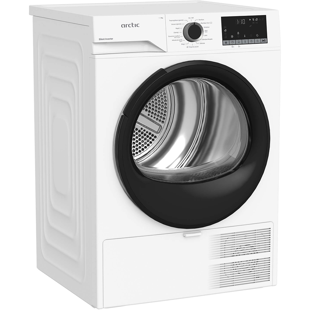 Uscator de rufe ARCTIC A2T28249W, Pompa de caldura, 8 kg, 15 programe, Clasa C, alb