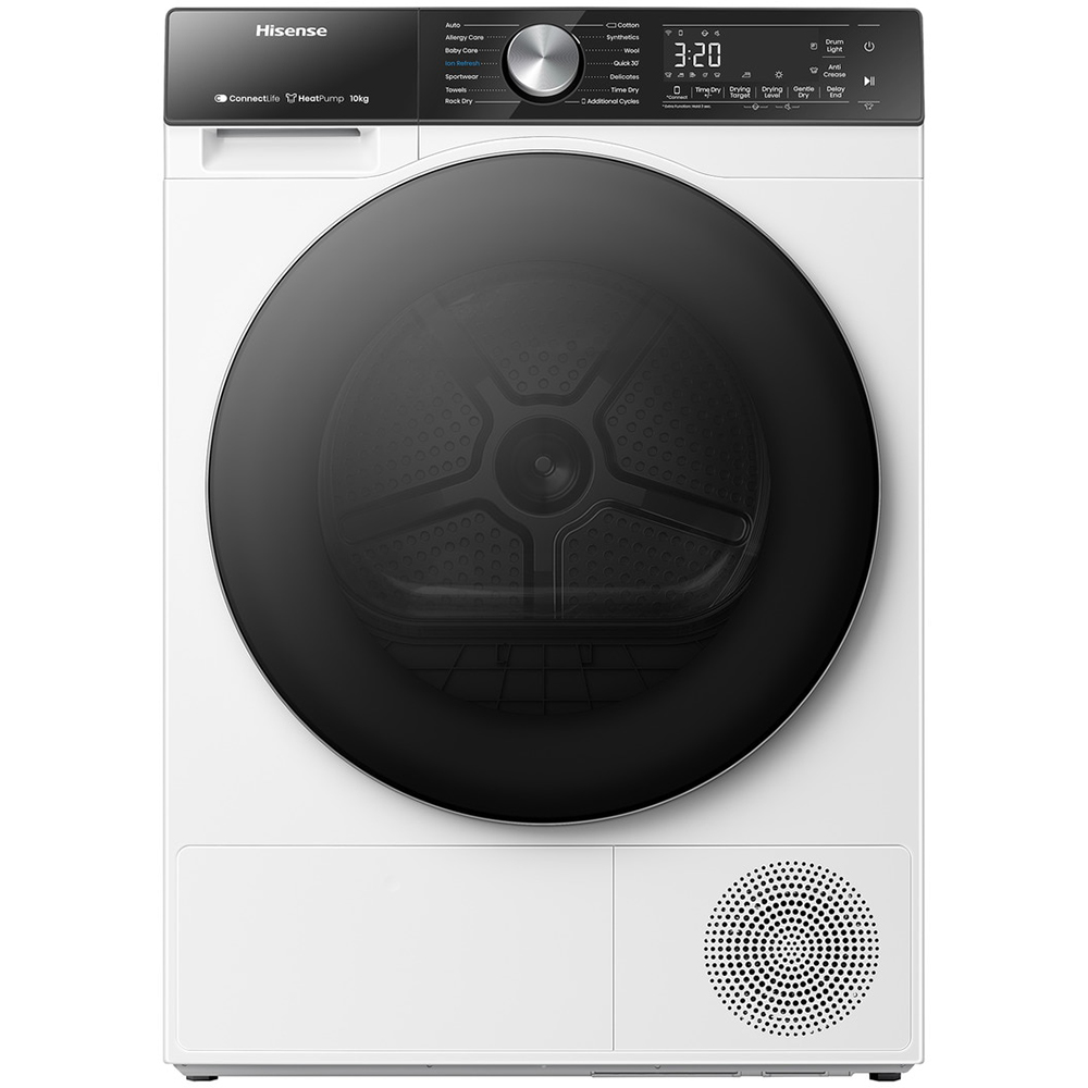 Uscator de rufe HISENSE DH5S102BW, Pompa de caldura, 10 kg, 17 programe, Clasa C, alb
