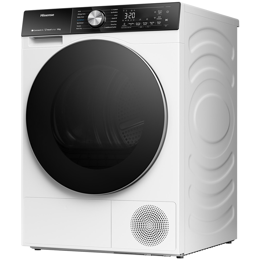 Uscator de rufe HISENSE DH5S102BW, Pompa de caldura, 10 kg, 17 programe, Clasa C, alb