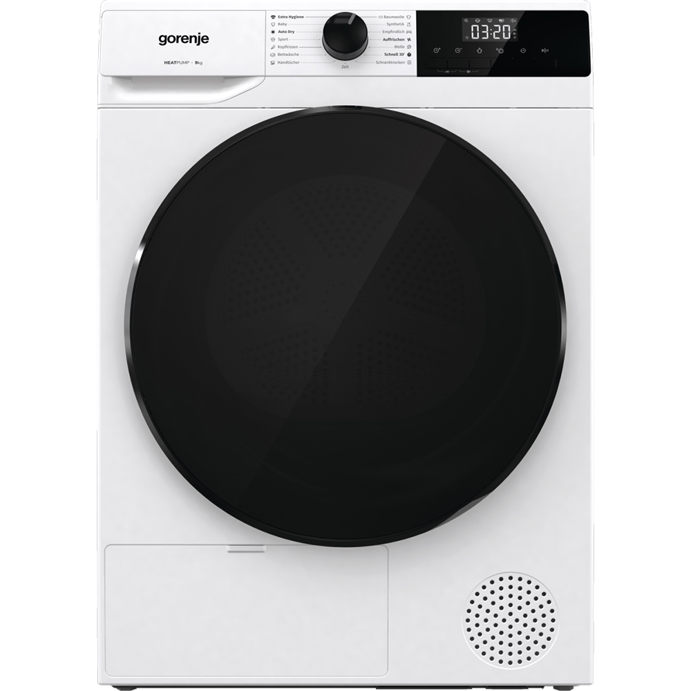 Uscator de rufe GORENJE DHNA92, Pompa de caldura, 9 kg, 15 programe, Clasa D, alb