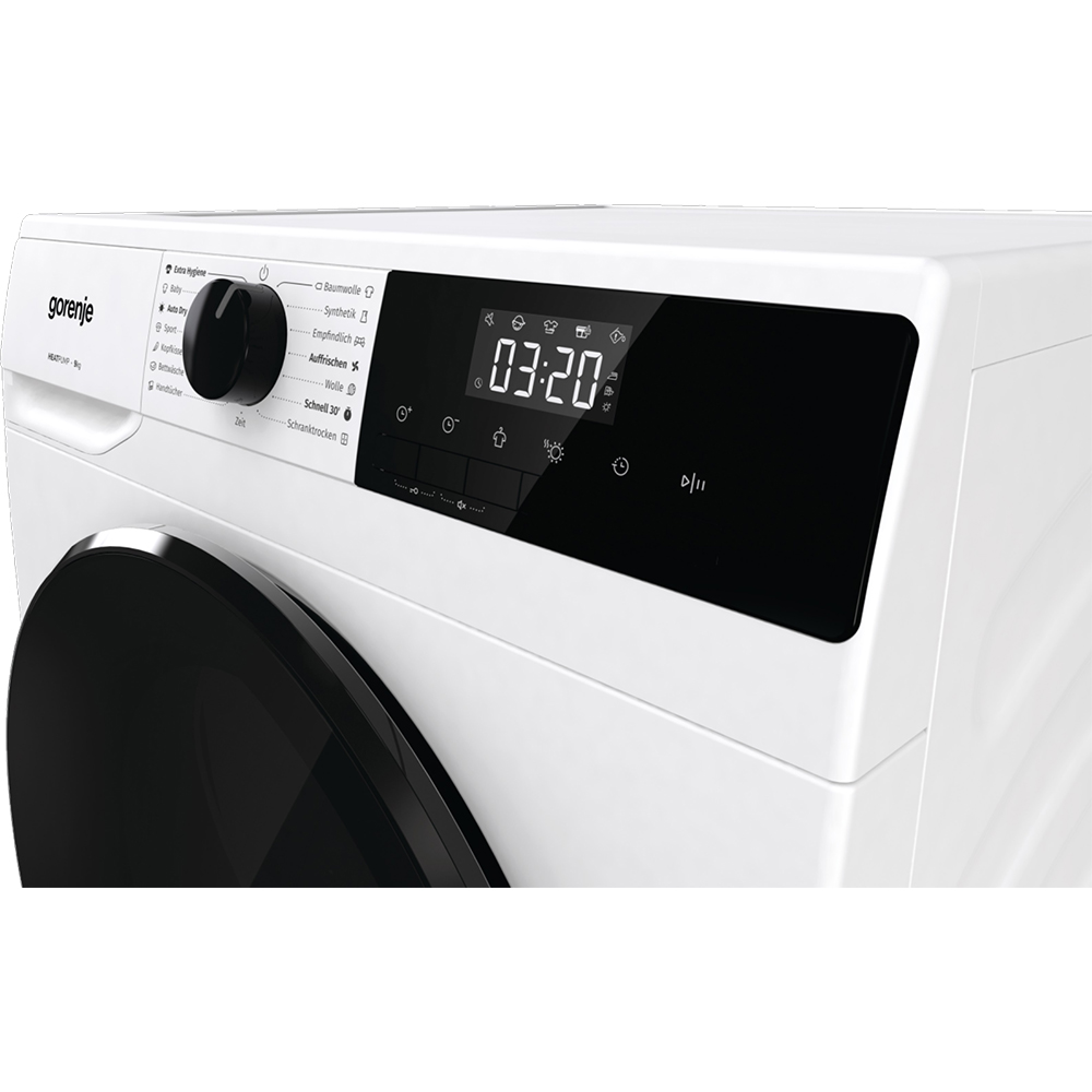 Uscator de rufe GORENJE DHNA92, Pompa de caldura, 9 kg, 15 programe, Clasa D, alb