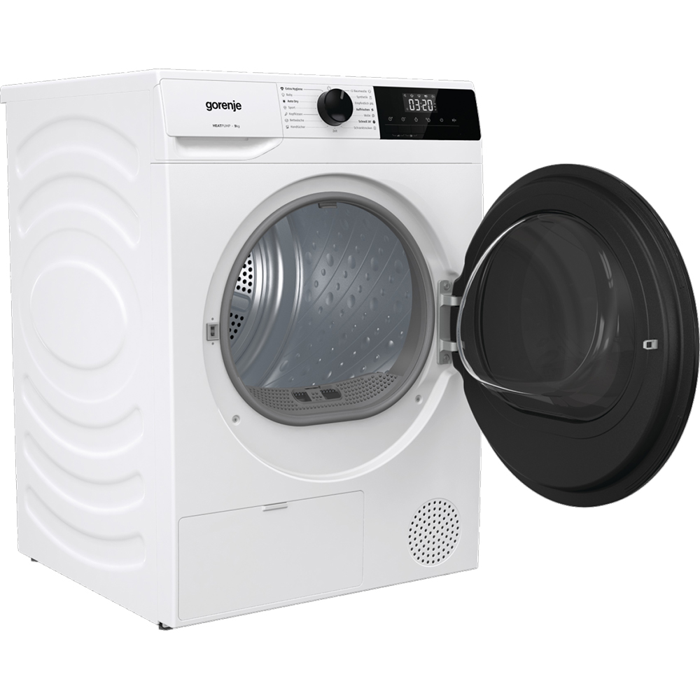 Uscator de rufe GORENJE DHNA92, Pompa de caldura, 9 kg, 15 programe, Clasa D, alb