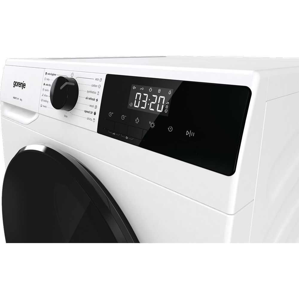 Uscator de rufe GORENJE DHNA93, Pompa de caldura, 9 kg, 15 programe, Clasa C, alb