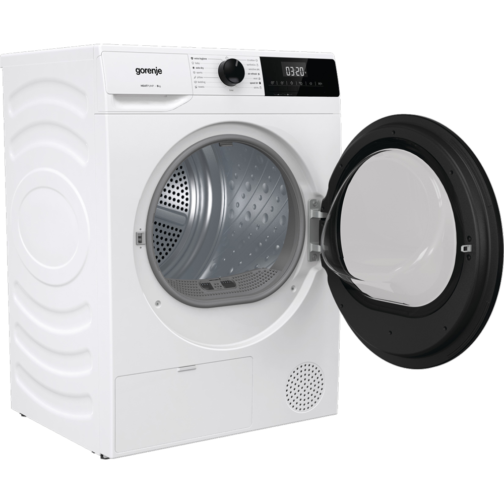 Uscator de rufe GORENJE DHNE83, Pompa de caldura, 8 kg, 15 programe, Clasa C, alb