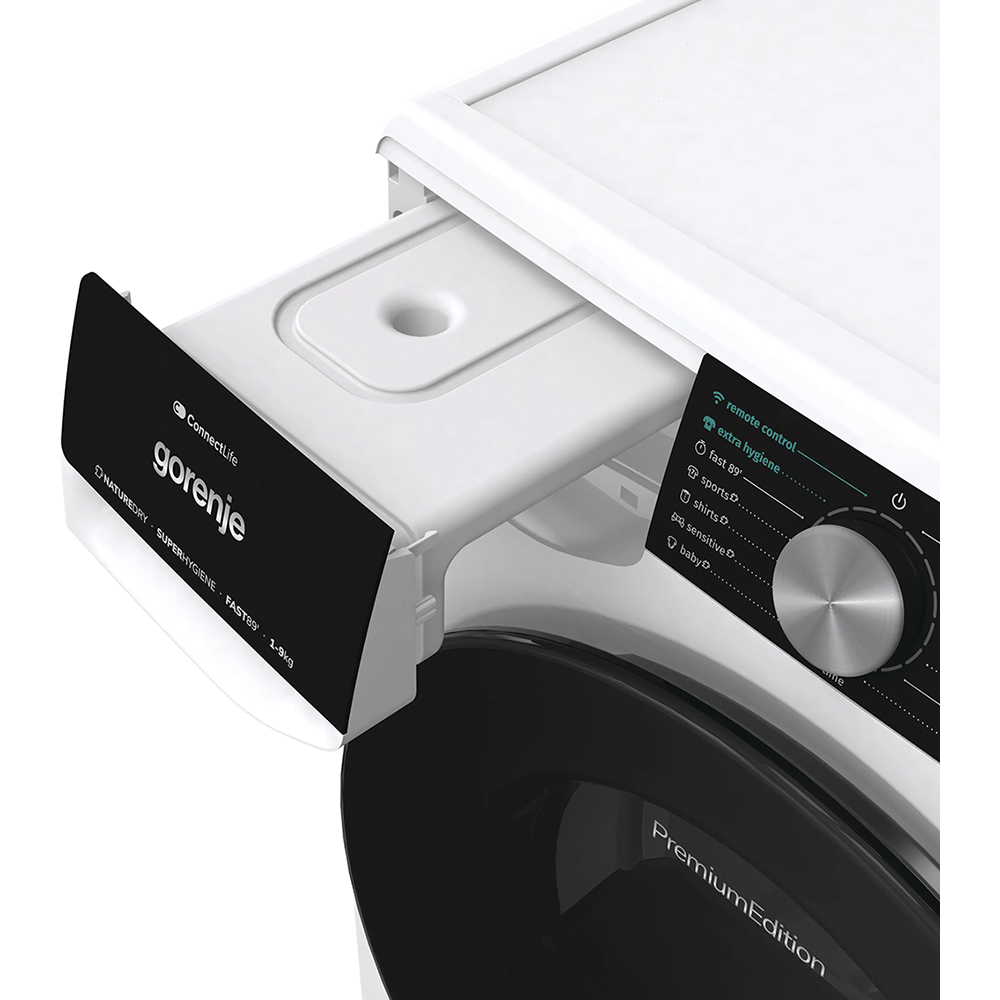 Uscator de rufe GORENJE DNS93, Pompa de caldura, 9 kg, 15 programe, Clasa C, Wi-Fi, alb