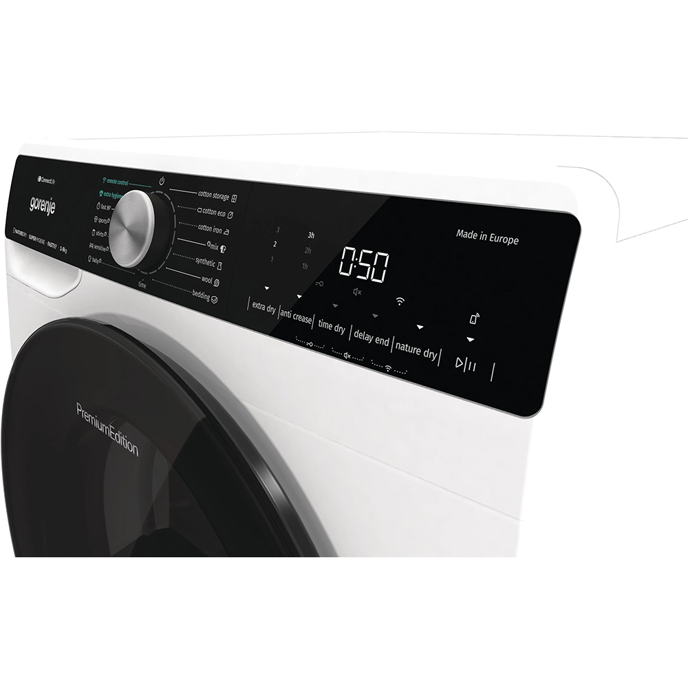Uscator de rufe GORENJE DNS93, Pompa de caldura, 9 kg, 15 programe, Clasa C, Wi-Fi, alb