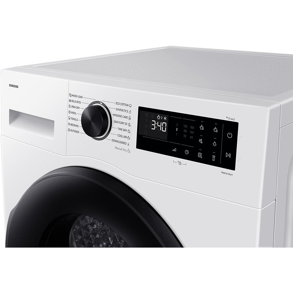 Uscator de rufe SAMSUNG DV90DG52A0AELE, Pompa de caldura, 9 kg, 14 programe, Clasa C, Wi-Fi, alb