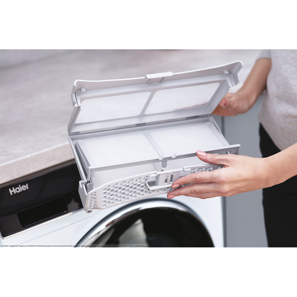 Uscator de rufe HAIER HD90-A2939-S, Pompa de caldura, 9 kg, 15 programe, Clasa E, alb