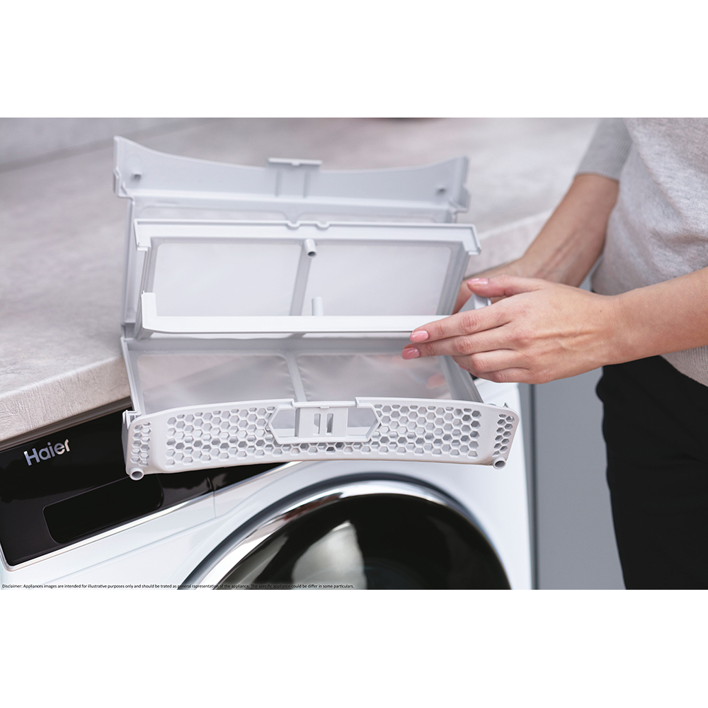 Uscator de rufe HAIER HD90-A2939-S, Pompa de caldura, 9 kg, 15 programe, Clasa E, alb