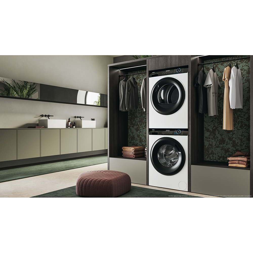Uscator de rufe HAIER HD90-A2939-S, Pompa de caldura, 9 kg, 15 programe, Clasa E, alb