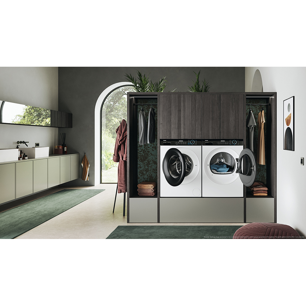 Uscator de rufe HAIER HD90-A2939-S, Pompa de caldura, 9 kg, 15 programe, Clasa E, alb