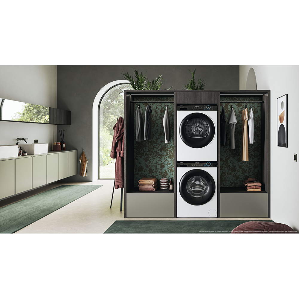 Uscator de rufe HAIER HD90-A2939-S, Pompa de caldura, 9 kg, 15 programe, Clasa E, alb