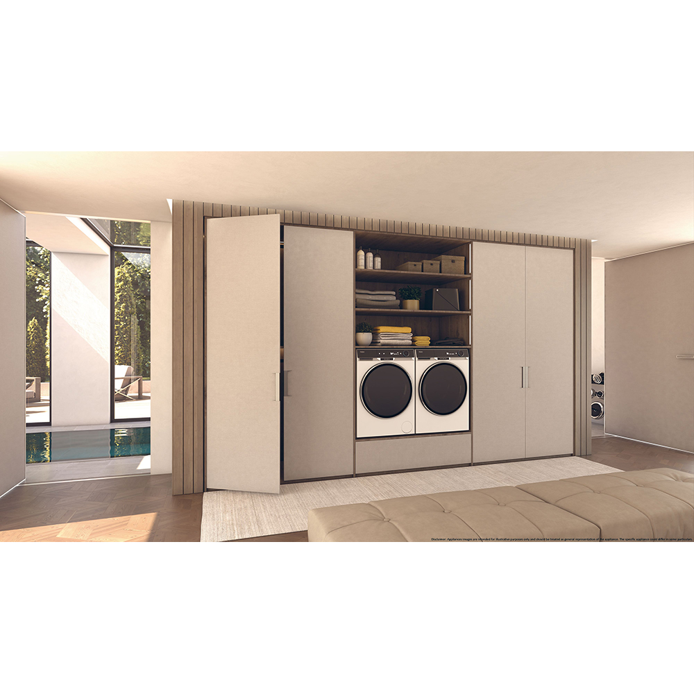 Uscator de rufe HAIER HD90-A3Q397U1-S, Pompa de caldura, 9 kg, 17 programe, Clasa C, Wi-Fi, alb