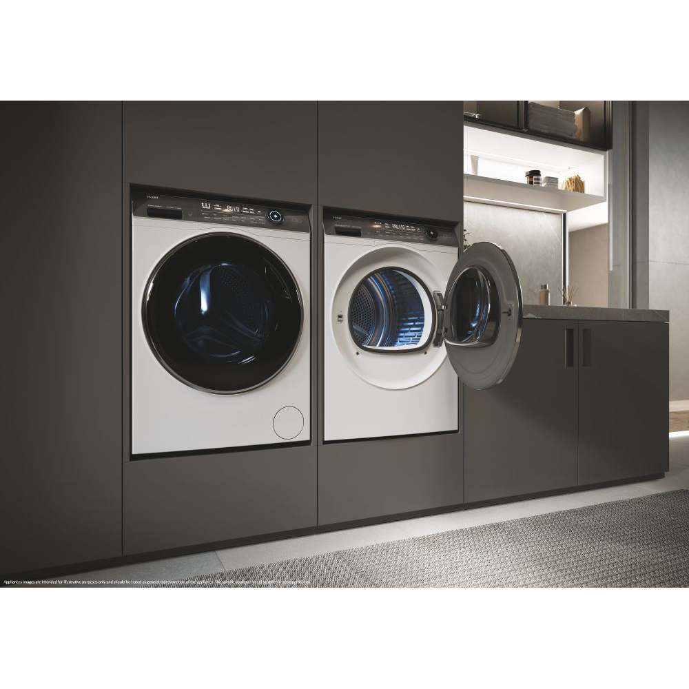 Uscator de rufe HAIER HD90-A3Q979U1, Pompa de caldura, 9 kg, 15 programe, Clasa C, Wi-Fi, alb