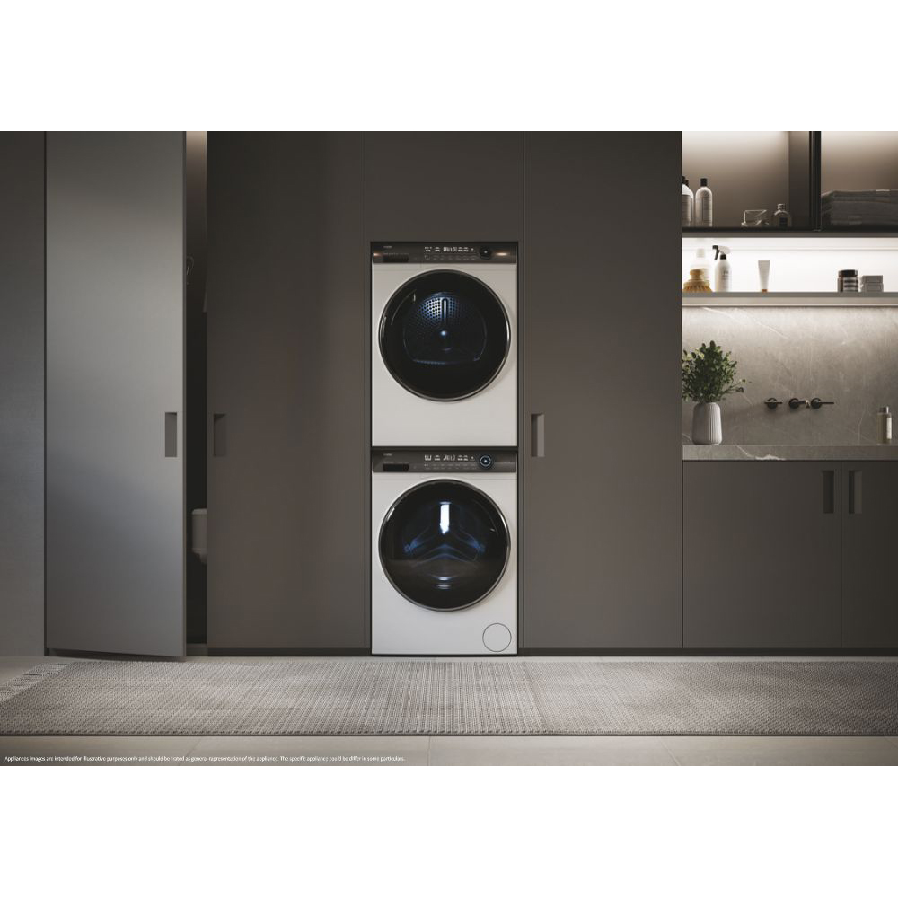 Uscator de rufe HAIER HD90-A3Q979U1, Pompa de caldura, 9 kg, 15 programe, Clasa C, Wi-Fi, alb