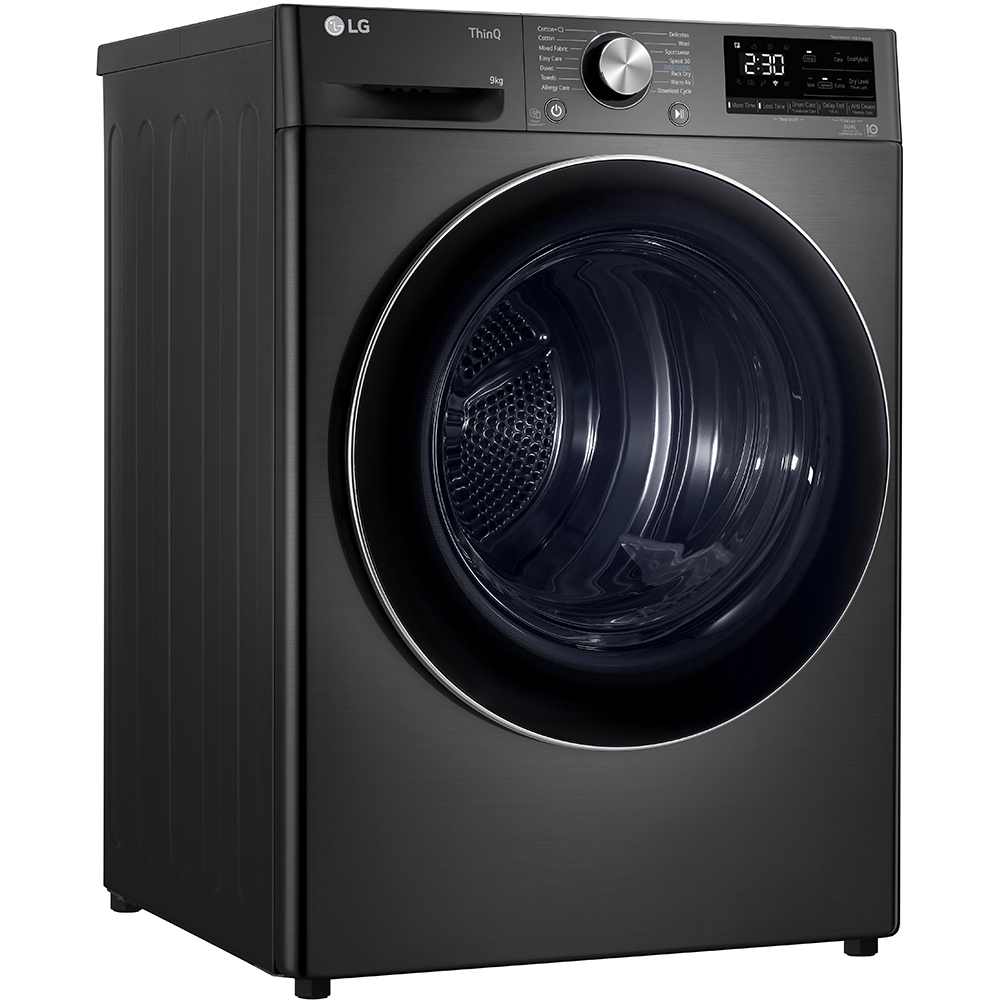 Uscator de rufe LG RH90V9JV2N, ThinQ, Pompa de caldura, 9 kg, 14 programe, Clasa C, gri inchis