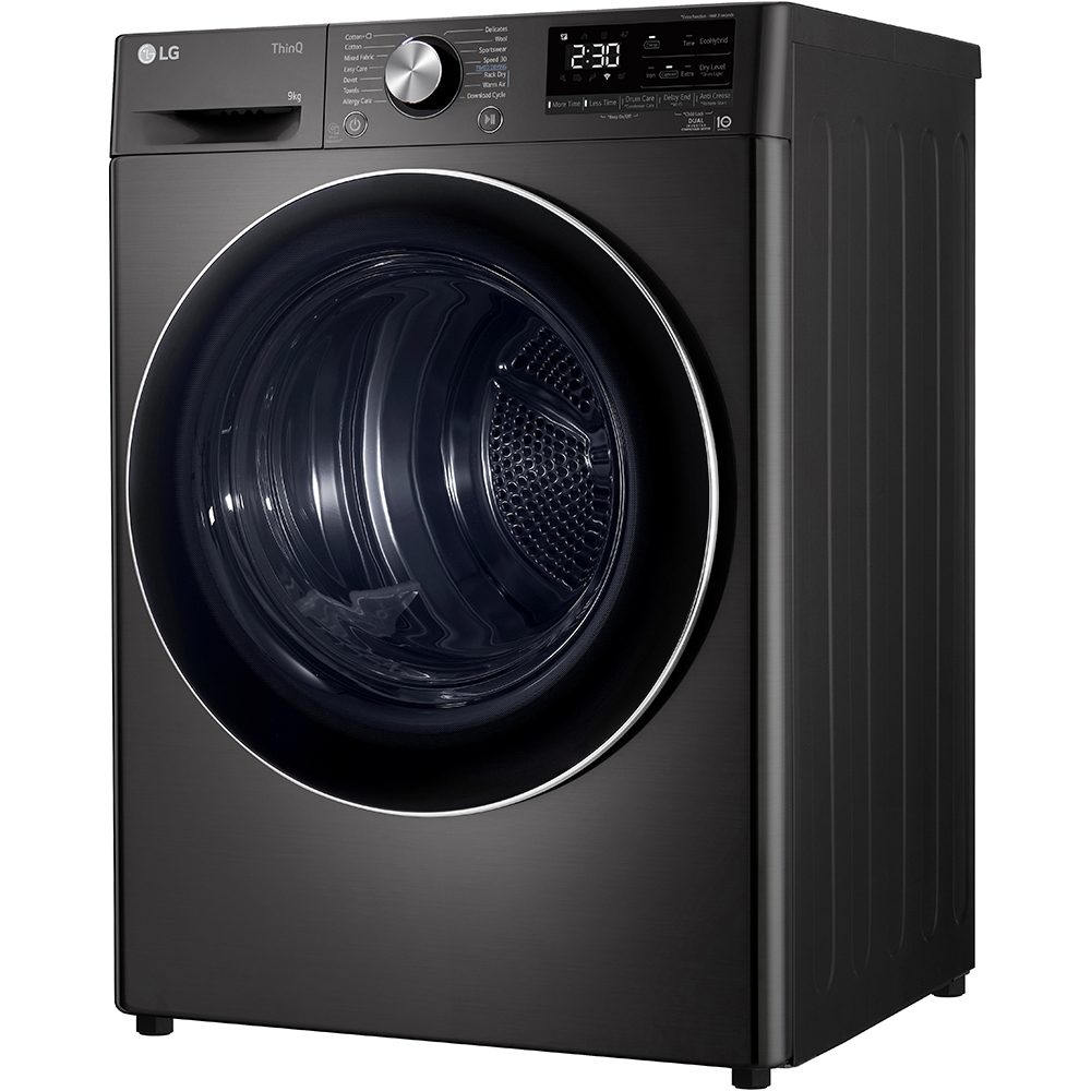 Uscator de rufe LG RH90V9JV2N, ThinQ, Pompa de caldura, 9 kg, 14 programe, Clasa C, gri inchis