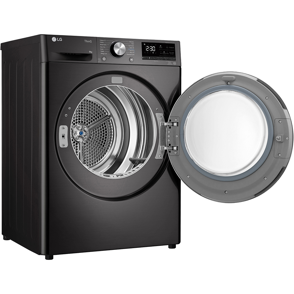Uscator de rufe LG RH90V9JV2N, ThinQ, Pompa de caldura, 9 kg, 14 programe, Clasa C, gri inchis