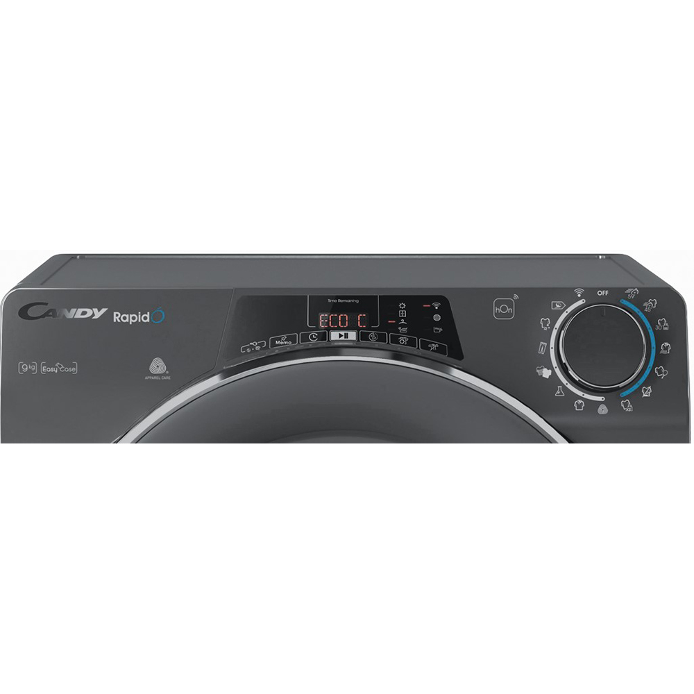 Uscator de rufe CANDY ROE H9A2TCERX-S, Pompa de caldura, 9 kg, 14 programe, Clasa E, Wi-Fi, antracit