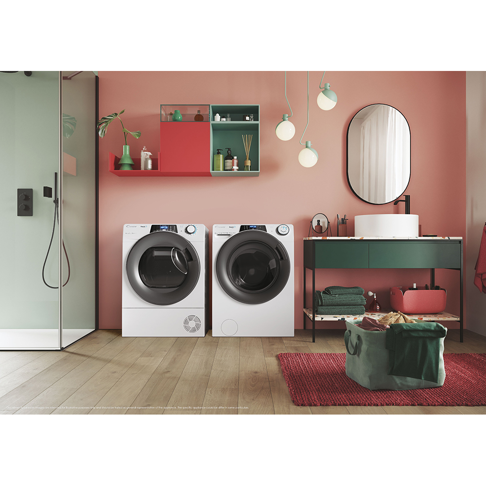 Uscator de rufe CANDY Rapido Pro RPE H8A2TRE-S, Pompa de caldura, 8 kg, 14 programe, Clasa E, Wi-Fi, alb