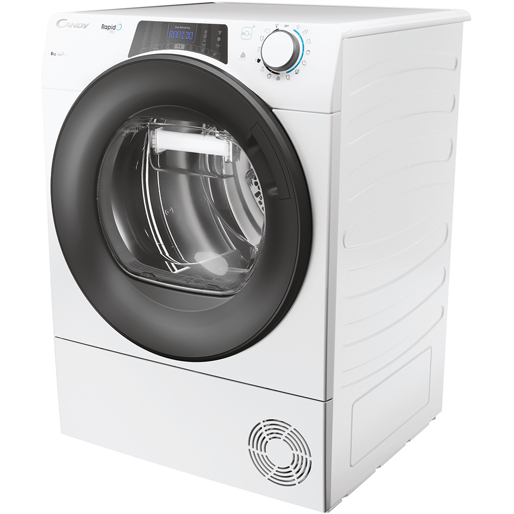 Uscator de rufe CANDY Rapido Pro RPE H8A2TRE-S, Pompa de caldura, 8 kg, 14 programe, Clasa E, Wi-Fi, alb