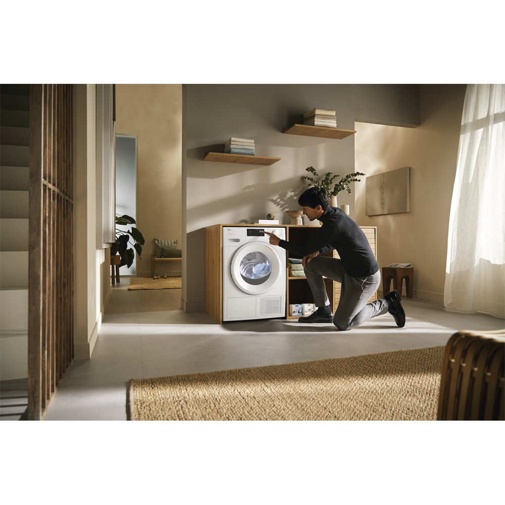 Uscator de rufe MIELE TSD 643 WP EcoSpeed, Pompa de caldura, 9 kg, 12 programe, Clasa C, Wi-Fi, alb