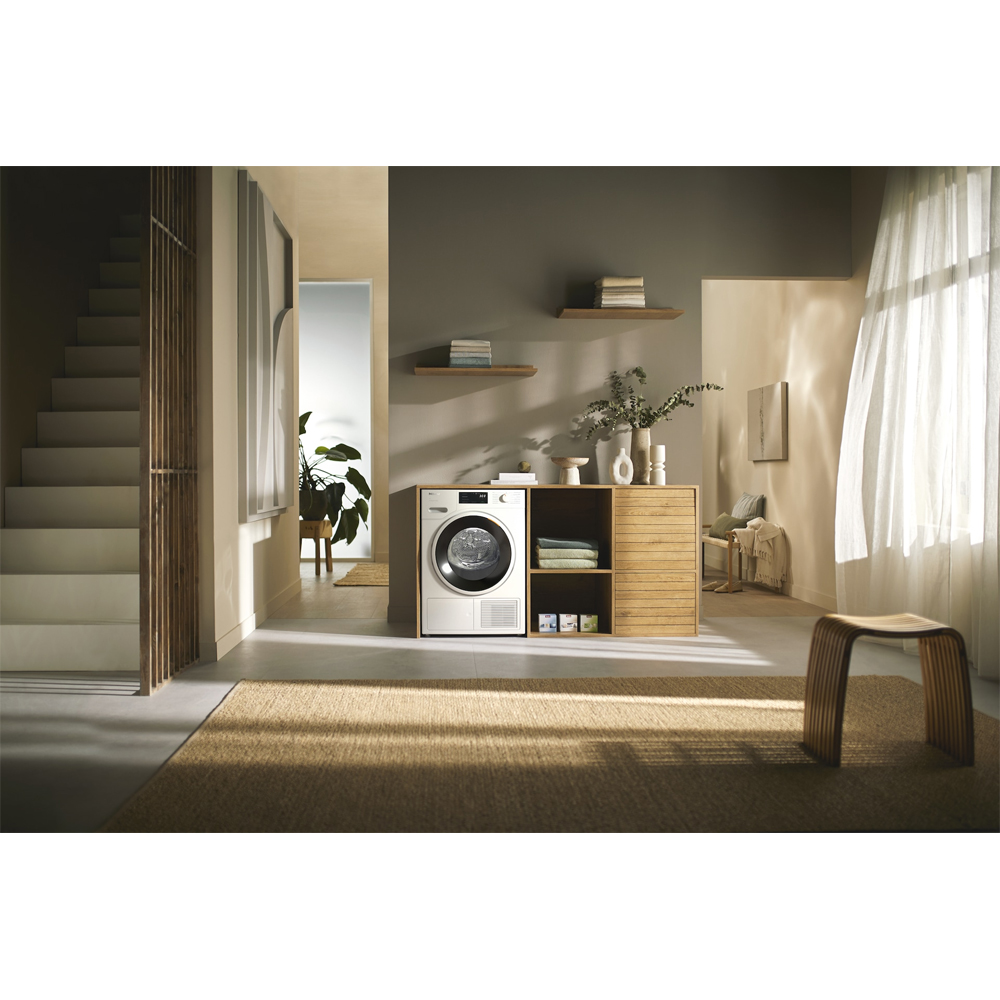 Uscator de rufe MIELE TWD 640 WP EcoSpeed, Pompa de caldura, 9 kg, 12 programe, Clasa C, Wi-Fi, alb