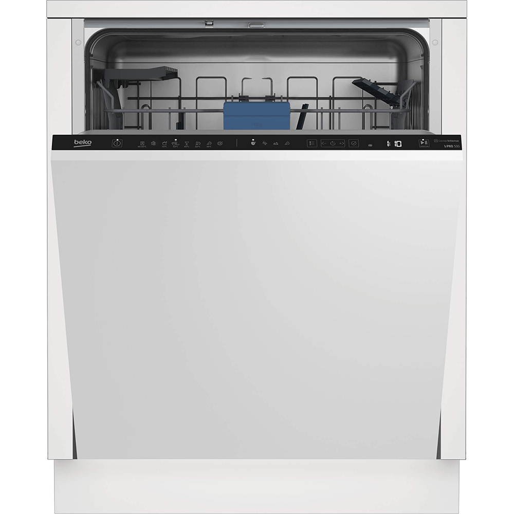 Masina de spalat vase incorporabila BEKO BDIN384D0C, CornerIntense, 14 seturi, 6 programe, 60 cm, Clasa C, panou comanda negru
