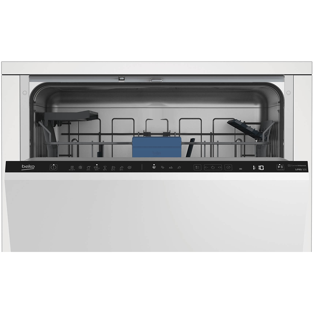 Masina de spalat vase incorporabila BEKO BDIN384D0C, CornerIntense, 14 seturi, 6 programe, 60 cm, Clasa C, panou comanda negru