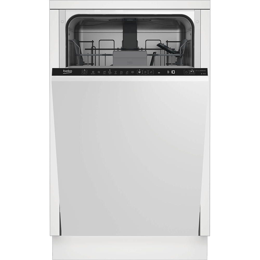 Masina de spalat vase incorporabila BEKO BDIS38020Q, 10 seturi, 8 programe, 45 cm, Clasa E, panou comanda negru