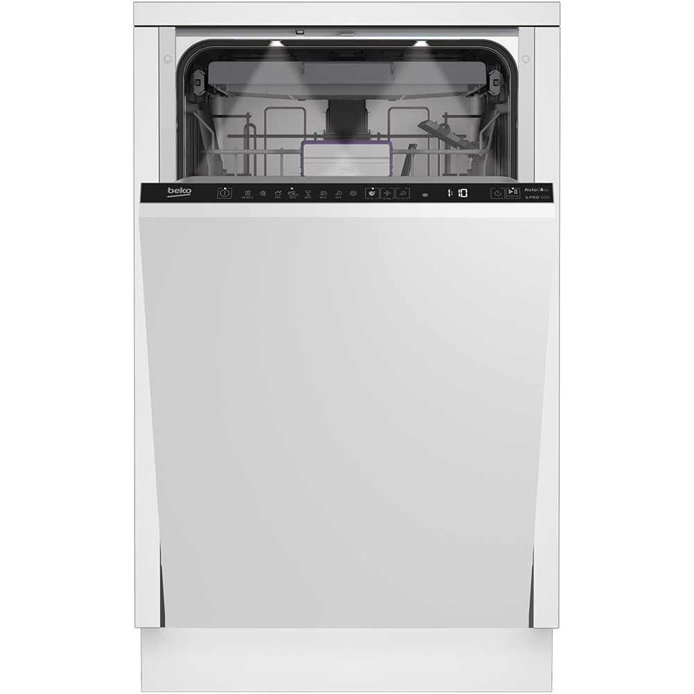 Masina de spalat vase incorporabila BEKO BDIS38040A, 10 seturi, 8 programe, 45 cm, Clasa C, panou comanda negru
