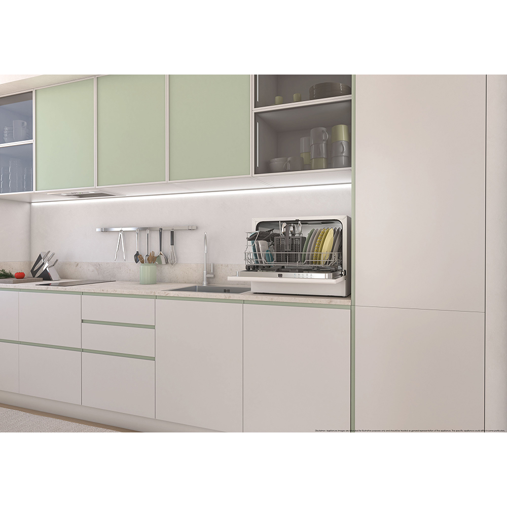 Masina de spalat vase independenta CANDY CP6E51LW, 6 seturi, 5 programe, 55 cm, Clasa E, alb