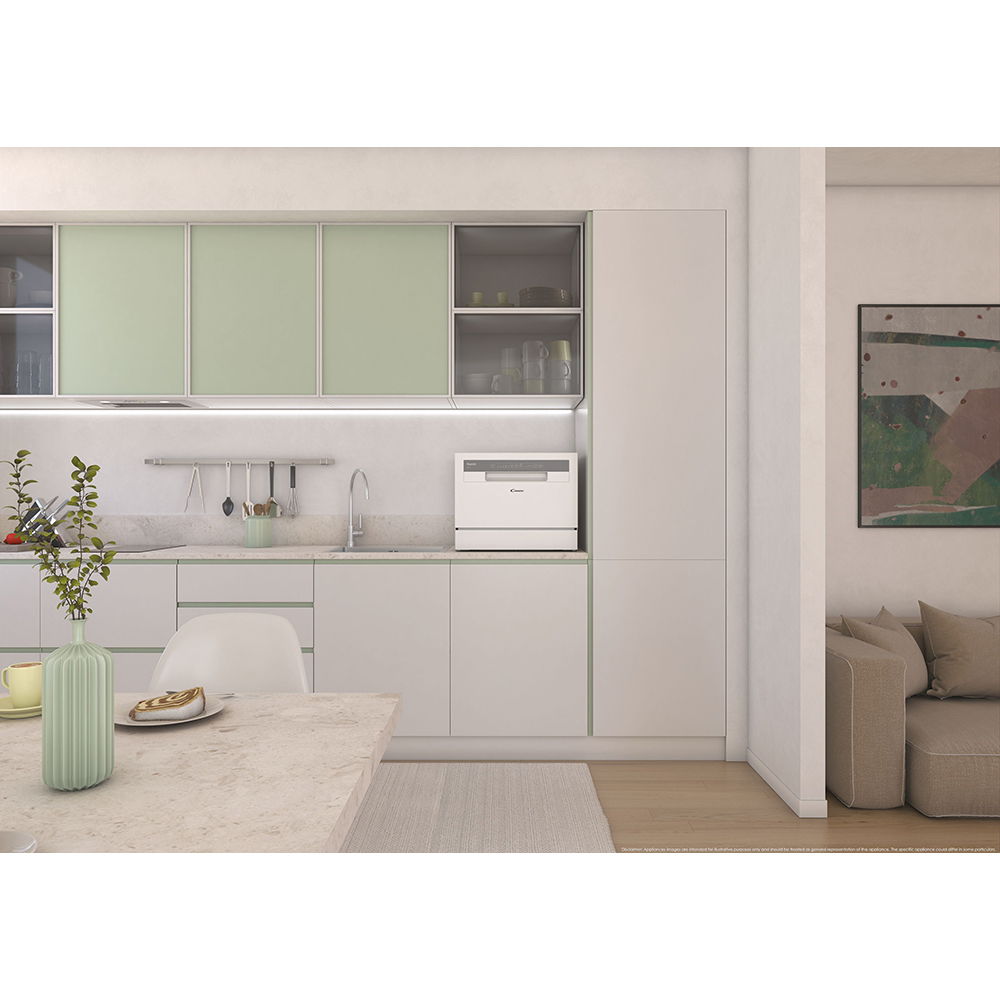 Masina de spalat vase independenta CANDY CP6E51LW, 6 seturi, 5 programe, 55 cm, Clasa E, alb
