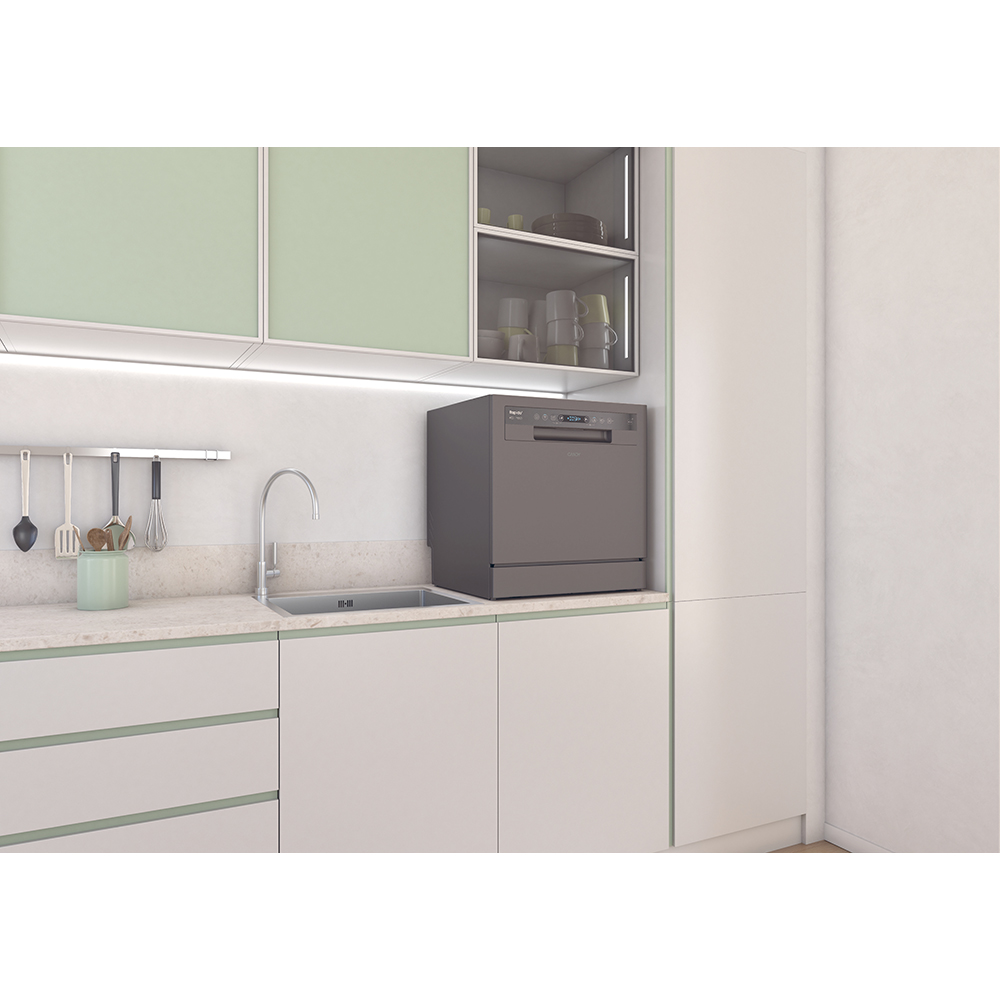 Masina de spalat vase independenta CANDY CP 8F9FFA, 8 seturi, 8 programe, 55 cm, Clasa F, antracit
