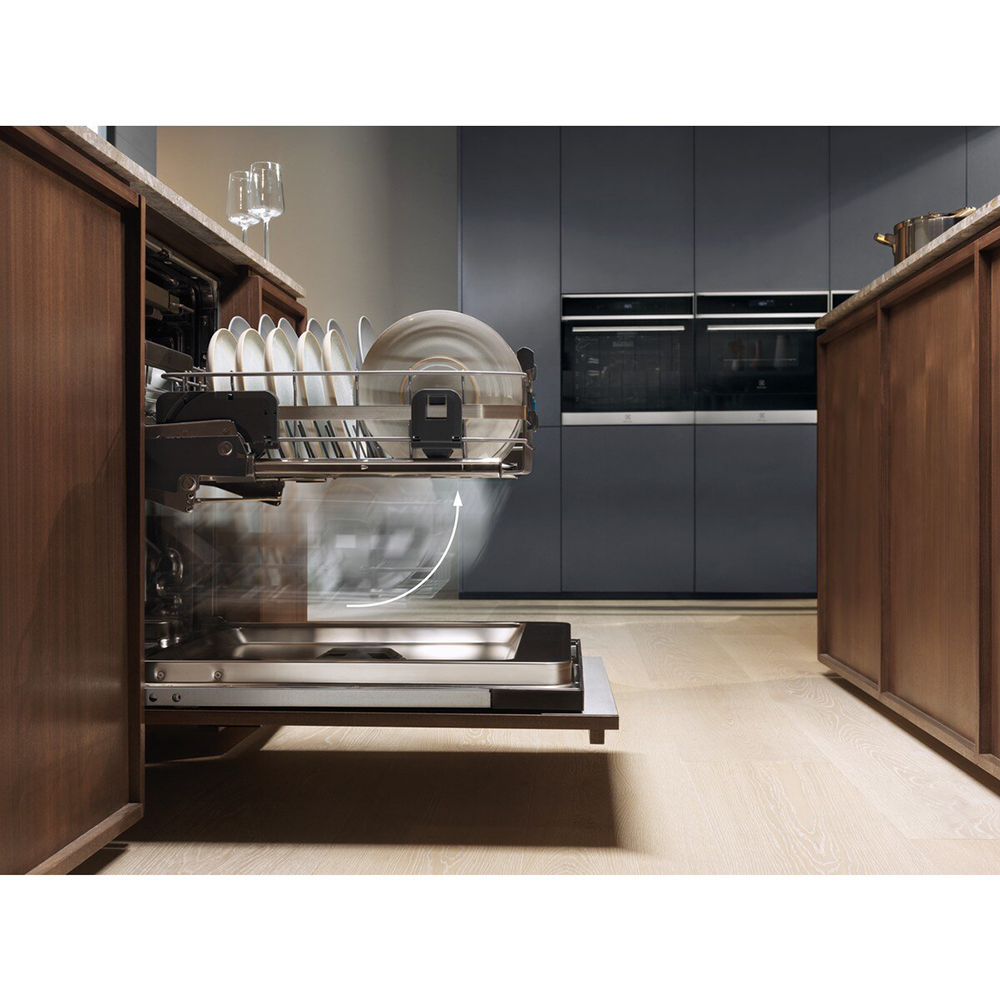 Masina de spalat vase incorporabila ELECTROLUX EEC87400W, 14 seturi, 8 programe, 60 cm, Clasa C, panou comanda negru