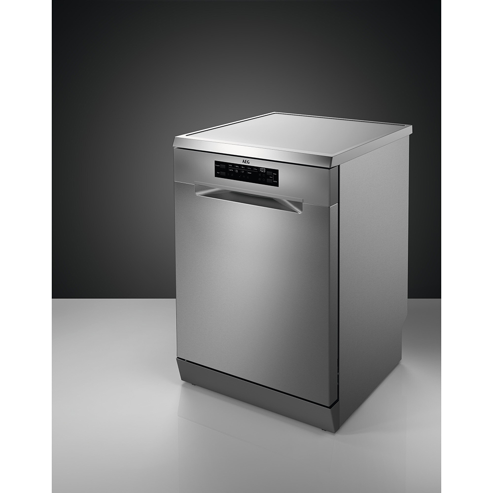 Masina de spalat vase independenta AEG FFB53937ZM, 14 seturi, 8 programe, 60 cm, Clasa D, inox