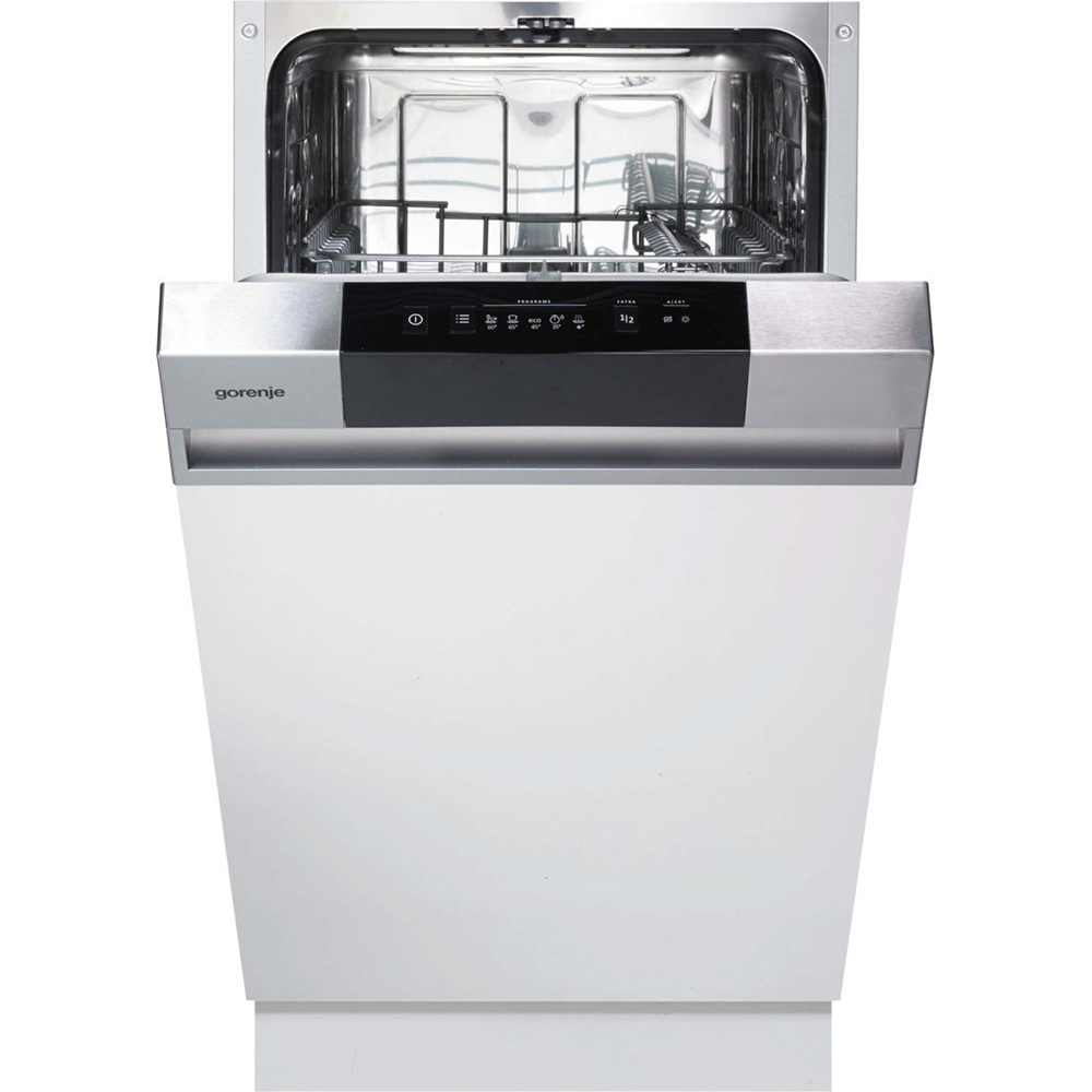 Masina de spalat vase semi-incorporabila GORENJE GI520E15X, 9 seturi, 5 programe, 45 cm, Clasa E, inox