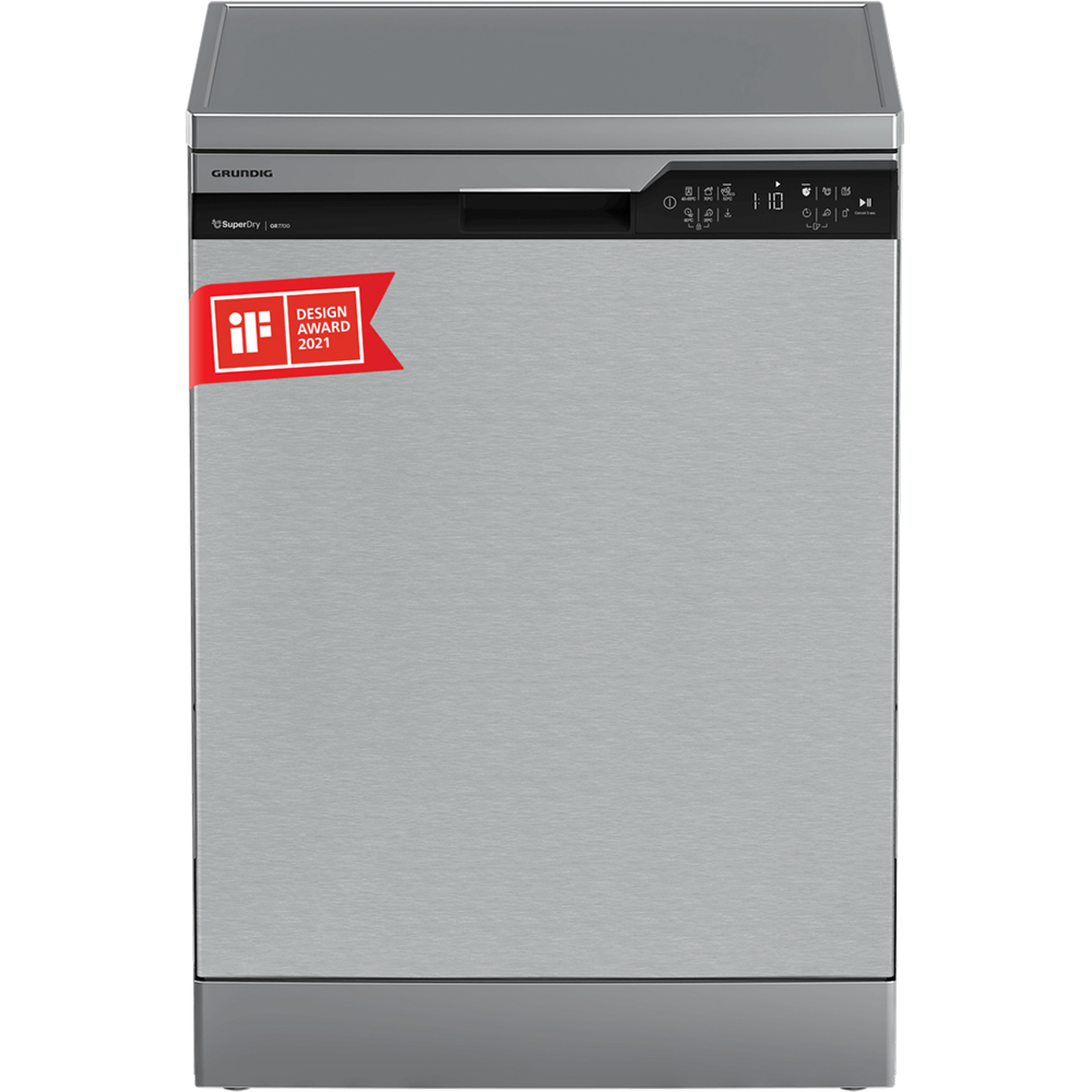 Masina de spalat vase independenta GRUNDIG GNFP4540XDW, CornerWash, 15 seturi, 6 programe, 60cm, Clasa D, inox